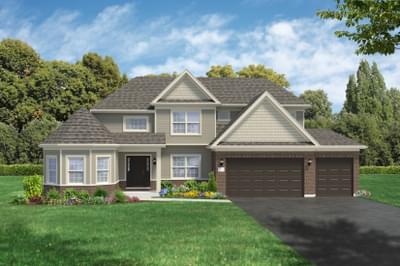 Elevation B . The Berkshire Home with 3 Bedrooms