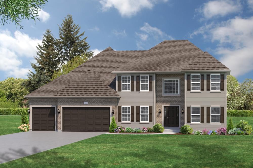 Elevation A. 3,503sf New Home in Elgin, IL
