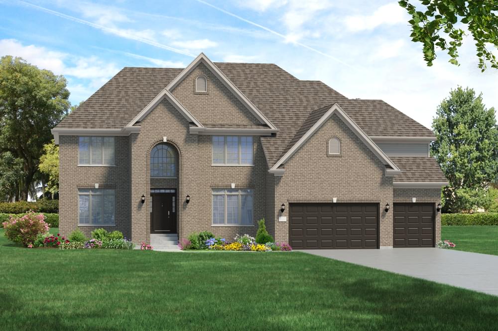 Elevation A. 4,461sf New Home in Naperville, IL