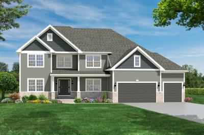 Elevation D. 3,440sf New Home in Naperville, IL