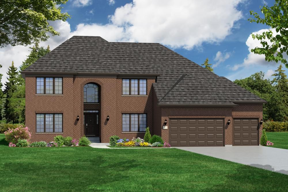 Elevation A. The Castleby Home with 4 Bedrooms