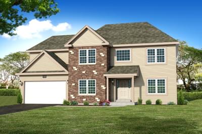 Elevation A. The Georgetown Home with 4 Bedrooms