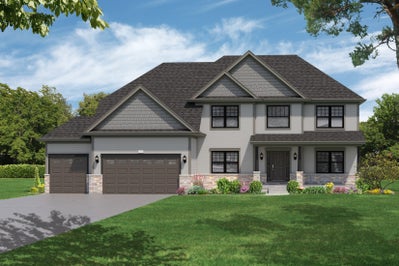 Elevation B. The Windsor Home with 4 Bedrooms