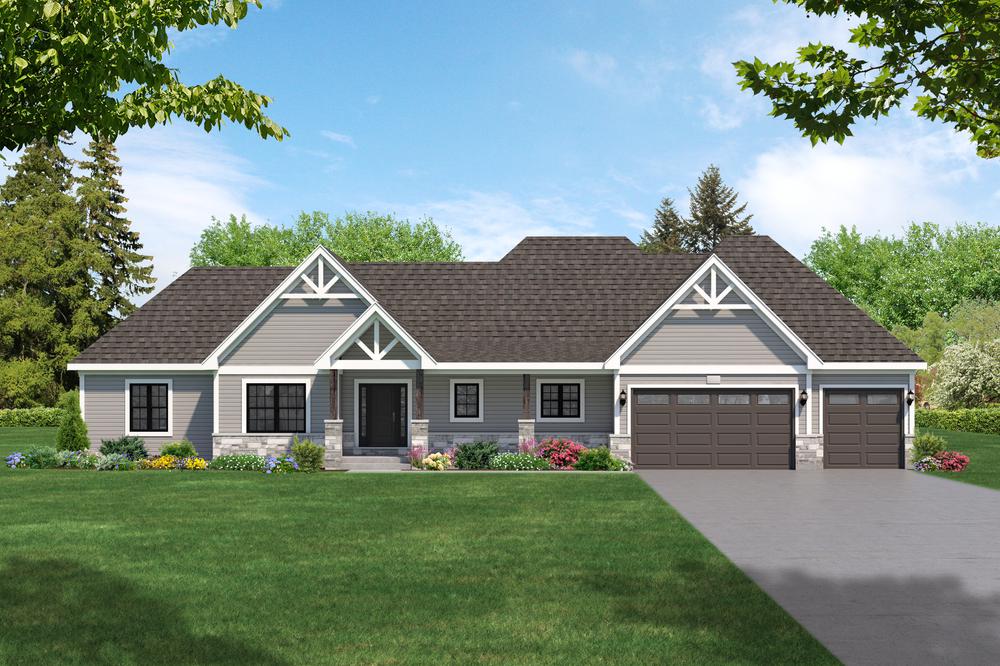 Elevation A. The Jackson Home with 3 Bedrooms