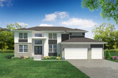 Elevation E. The Wellington Home with 4 Bedrooms